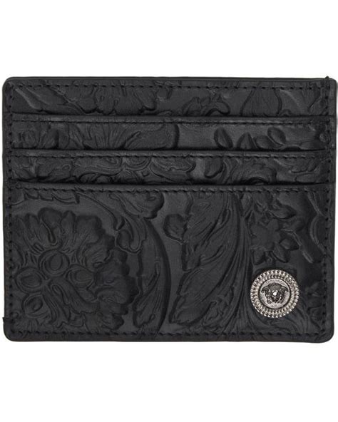 embossing versace|Black Embossing Barocco Card Holder by Versace on Sale.